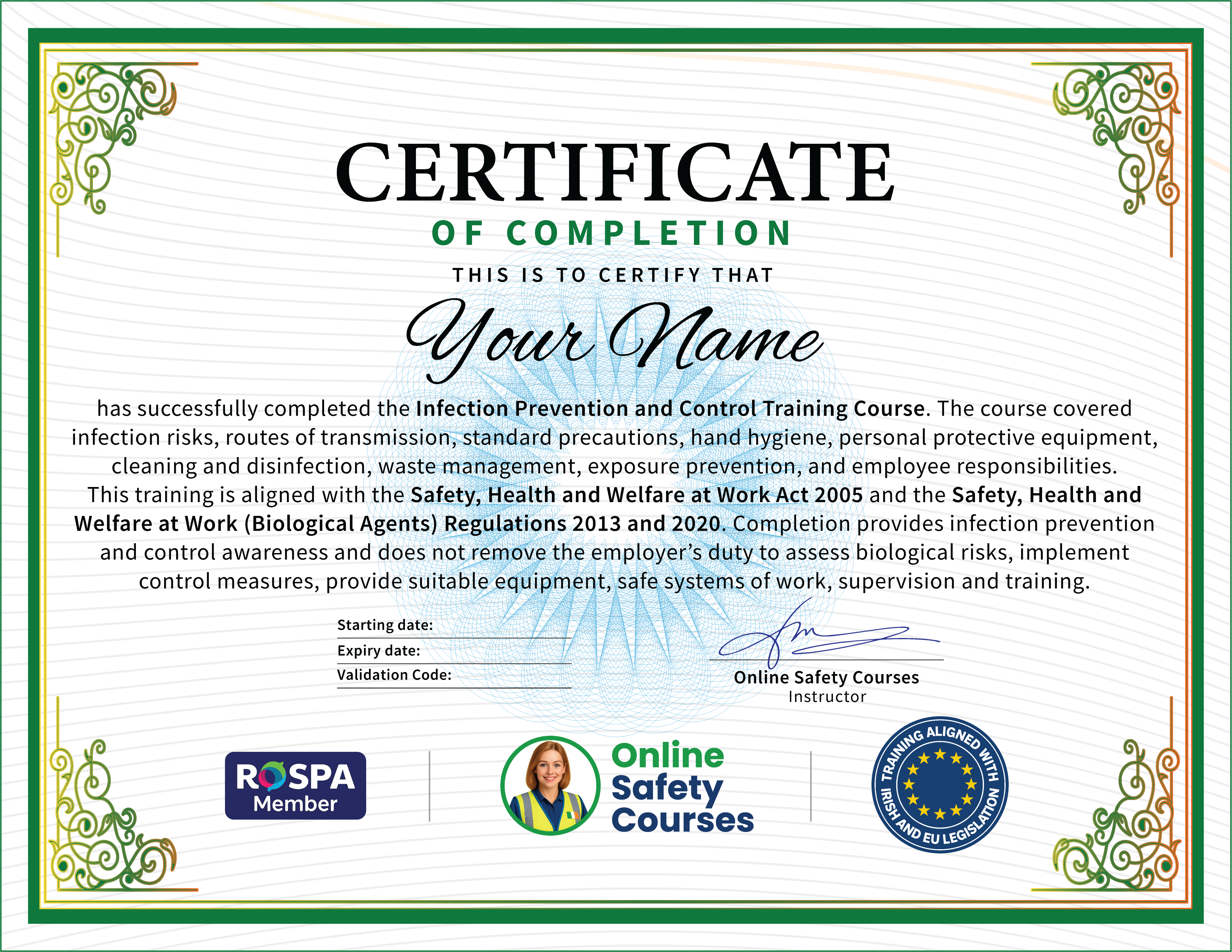 Infection Prevention and Control certificate from Online Safety Courses: accredited Infection Prevention and Control Training Course online with instant download